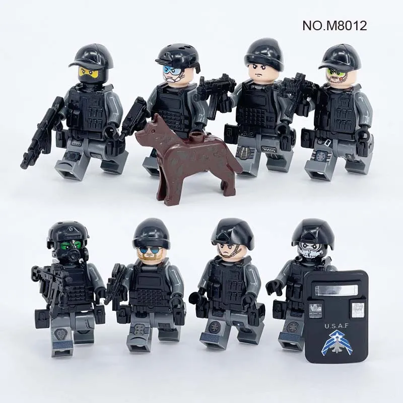 

Mega Bloks Small Particles Insert Building Blocks Eight Types of U.S. Air Force Minifigure Toys with Assembled Children's Gifts