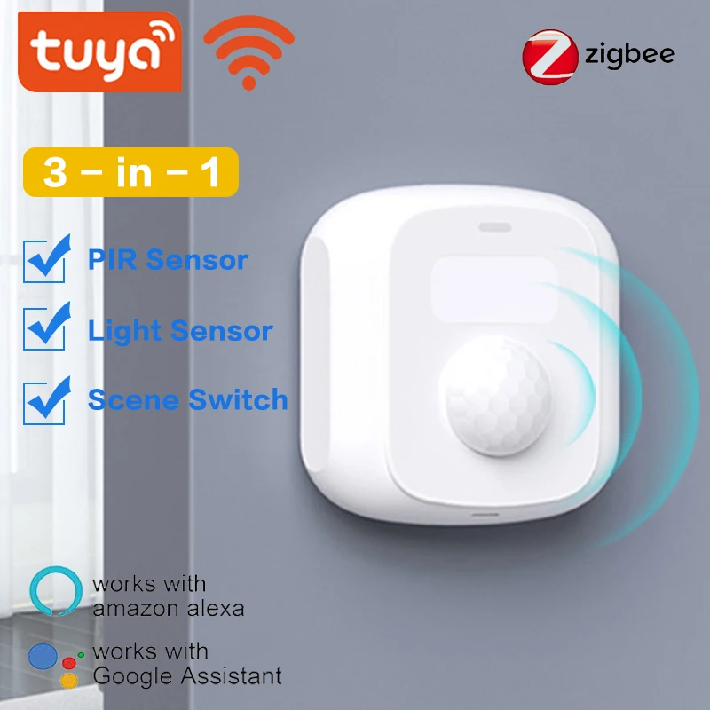 

Tuya ZigBee/WiFi PIR Motion Sensor Wireless Infrared Detector Light Sensor With Scene Switch Function Smart Life APP Control