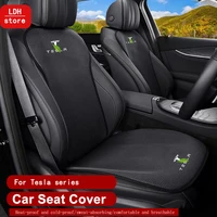 for tesla model y model 3 model s y car seat cover set four seasons universal breathable protector mat pad auto seat cushion