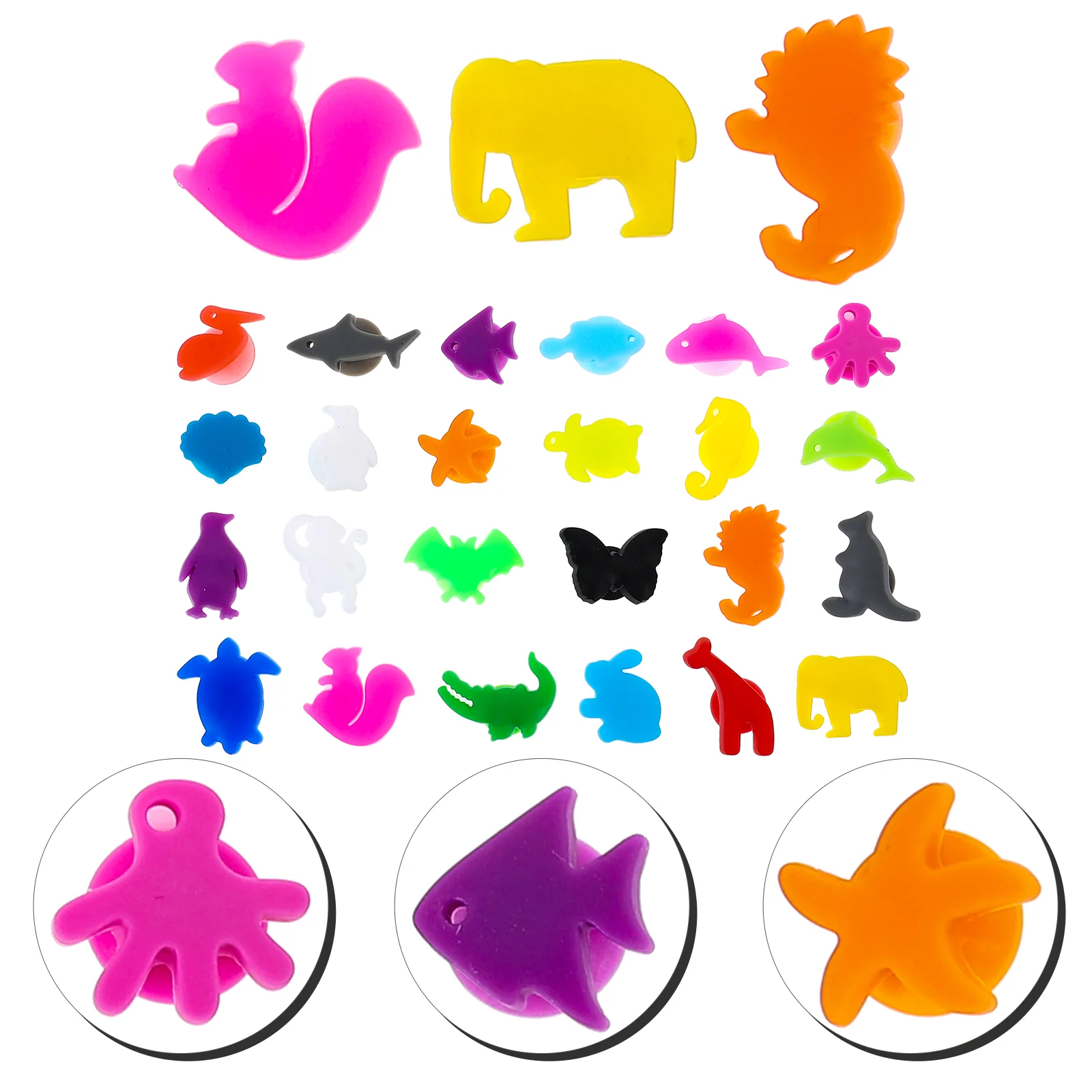 

Toyvian Drink Markers 24Pcs Wine Glass Markers Sea Animals Land Animals Charms Silicone Drink Cup Bottle Label Wine