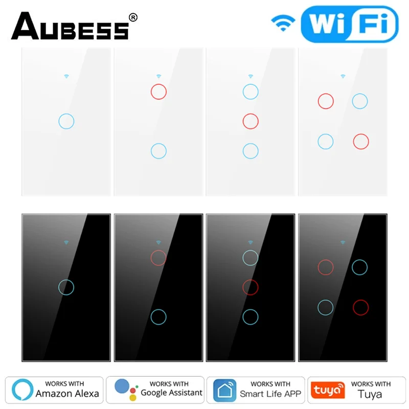 

Умный сенсорный выключатель 1/2/3/4 кнопочный с поддержкой Wi-Fi и 433 МГц