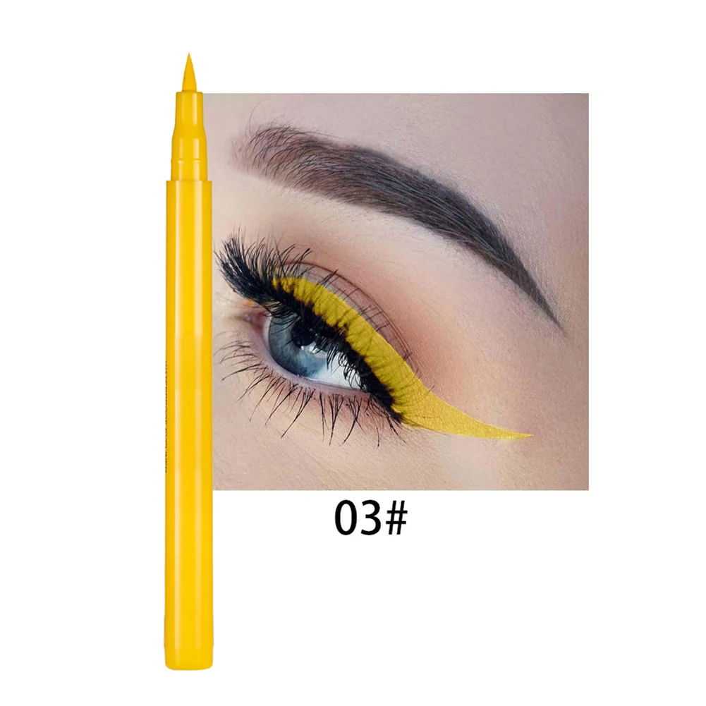 

Sdattor 1PC 1.6g Rainbow Long-lasting Waterproof Quick-dry Eye Liner Pencil Pen Professional Women Ultimate Liquid Eyeliner Make