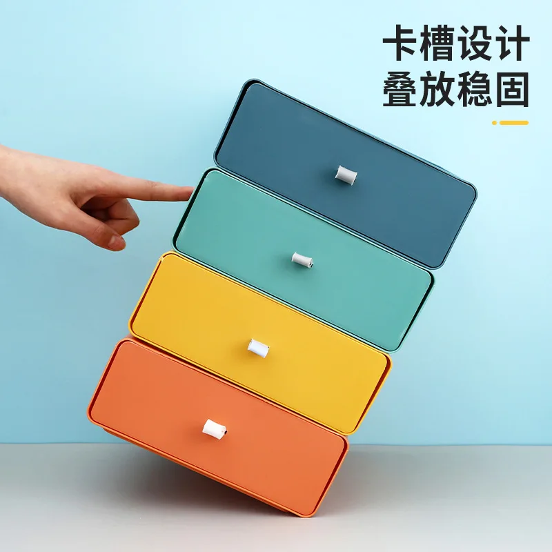 

Desktop cosmetics storage box counter color drawer shelves student desk stationery storage box office organizing