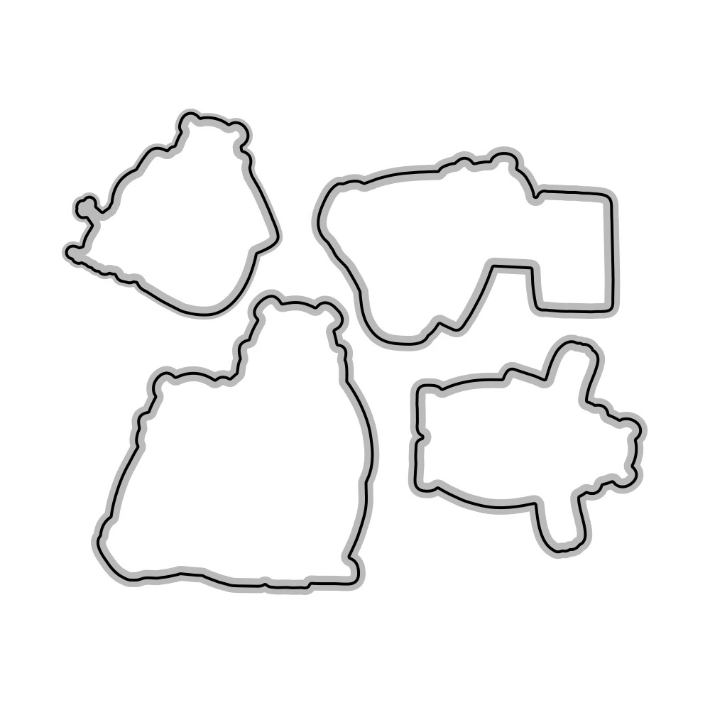 Зимние Симпатичные штампы для вырезания с белым медведем прозрачные