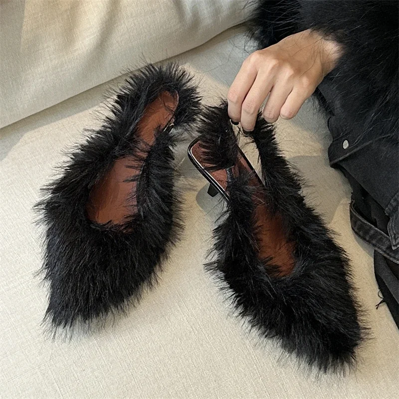 Eilyken/пикантные вельветовые женские туфли-лодочки с острым носком модный дизайн