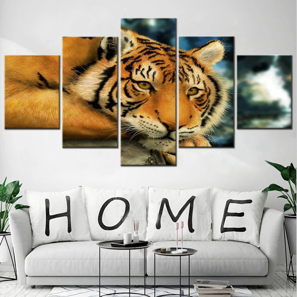 

Canvas Wall Art Tiger Picture Modular Canvas Painting for Home Decoration Animal Poster Room Decor Modern Bedroom Wall Painting