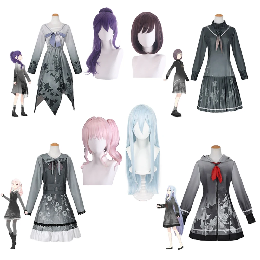 Фото Yoisaki Kanade Косплей Игра 25-ji Nightcord Музыкальная ассоциация Asahina Mafuyu Косплей Костюм Парик Сценическая униформа для девочек и женщин №1