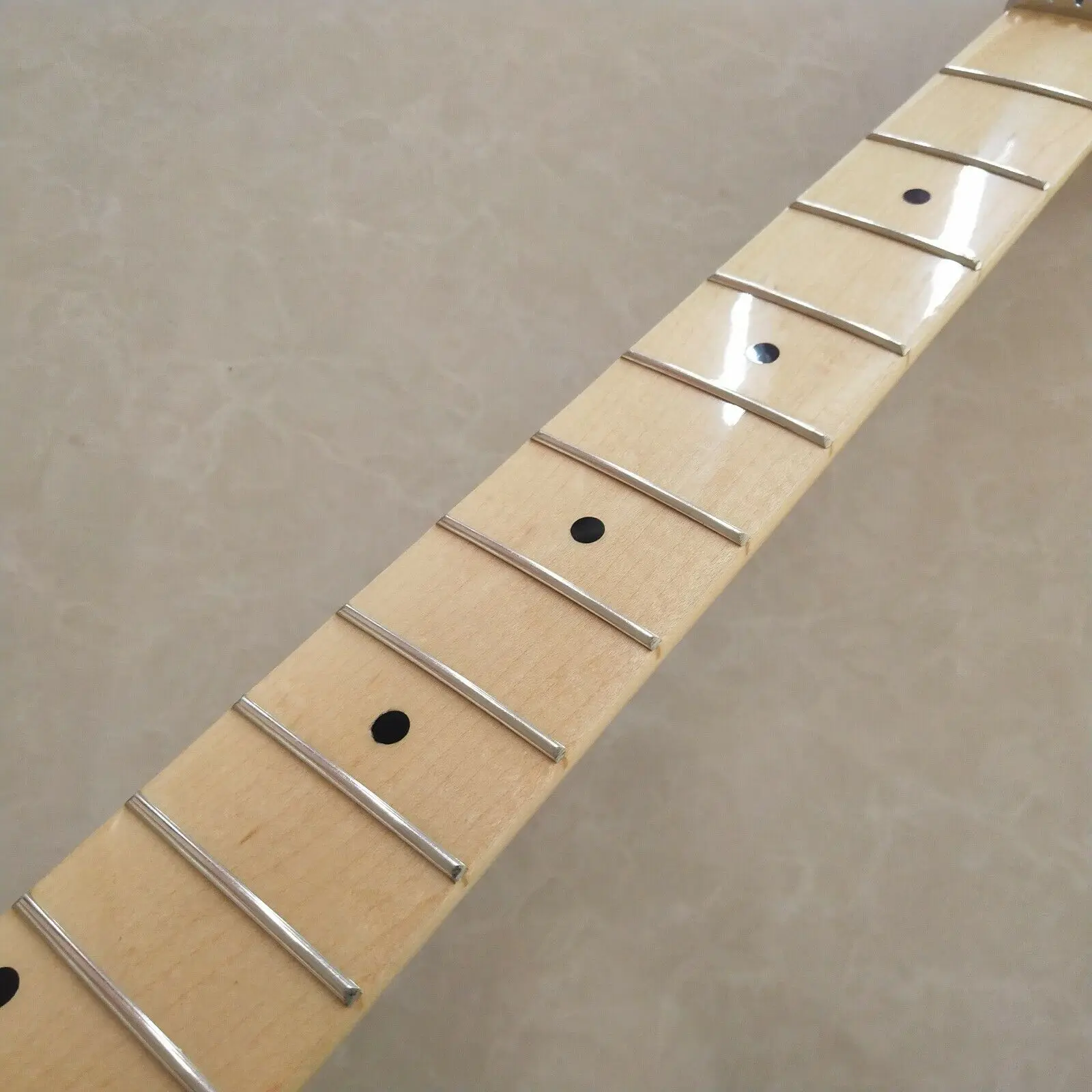 Gloss Guitar neck Maple 22 fret 25.5inch Maple wood fingerboard dots inlay parts enlarge
