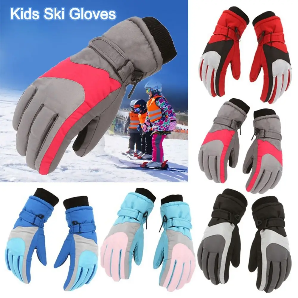 

For Snow Skating Snowboarding Non-slip Thick Warm Long-sleeved Mittens Sports Riding Gloves Children Ski Gloves