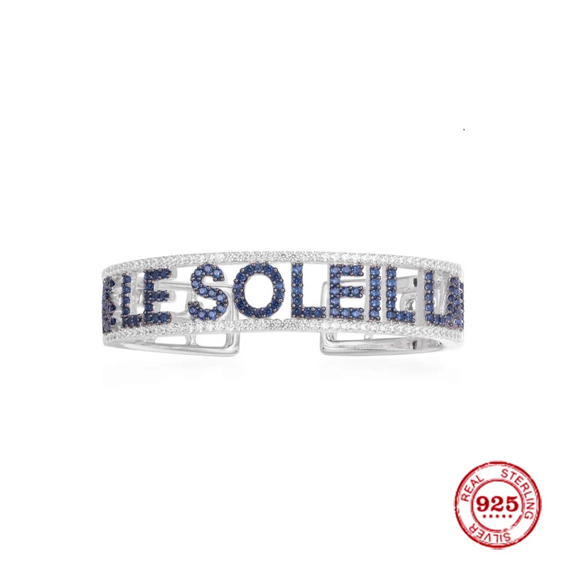 

Модный очаровательный браслет из стерлингового серебра с копией 1:1, серебряный браслет с надписью «sous LE солей», Женская фотография, подарок ...