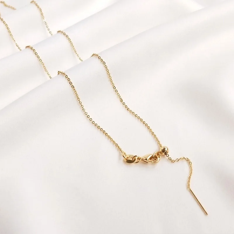 10pcs 14K 18k Gold Plated O Thin Chain 21cm 45cm Longer Clavicle Chain for DIY Necklace Bracelets Jewelry Making Accessories