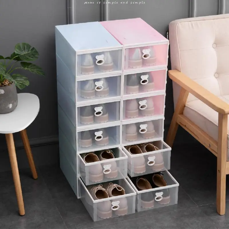 

Moisture-proof Storage Basket Plastic Shoe Storage Slippers Sneakers Storage Shoes Box Dust-proof Shoe Cabinet Home Organizer