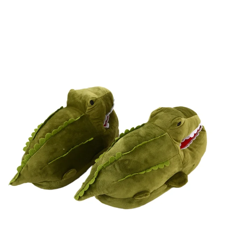 Осенне-зимняя новая милая забавная домашняя женская обувь из крокодиловой кожи