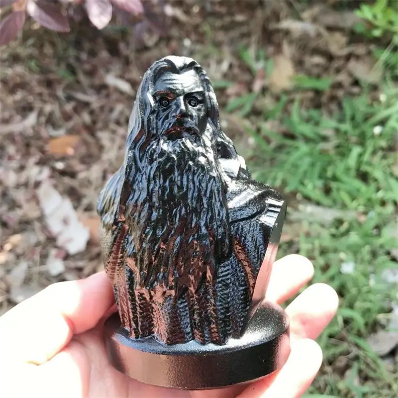 1 шт. фигурка из натурального черного обсидиана