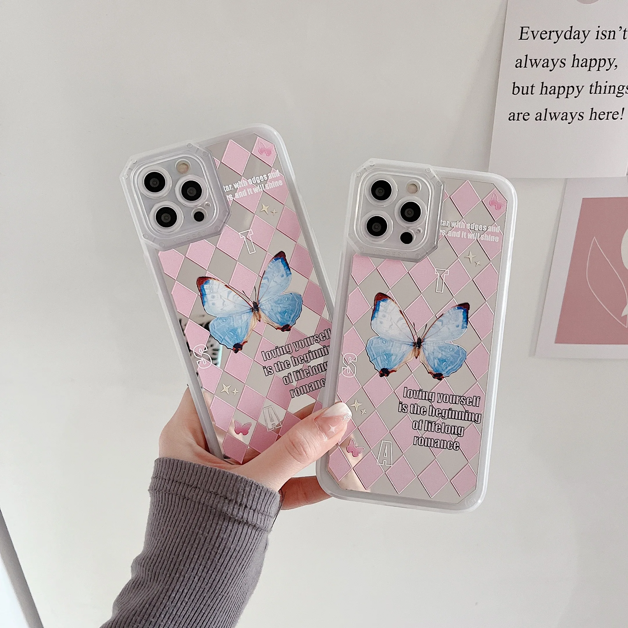 

Чехол с ромбовидным рисунком бабочки для iphone 11Pro 11ProMax 11 12ProMax 12Pro 12 13ProMax 13Pro 13 XS XR XSMAX 7 8 8Plus, мягкий чехол