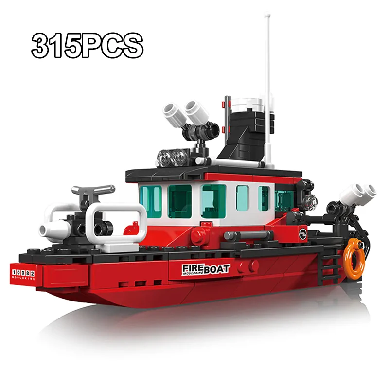 Mold King 10080 10081 10082 строительный блок спасательная лодка пожарная рыболовная модель