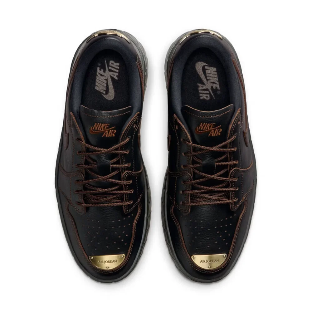 Фото Nike Jordan Air Jordan 1 Brooklyn: стильные, прочные и универсальные повседневные кроссовки с низким верхом для женщин – черные HF3184-002 №4
