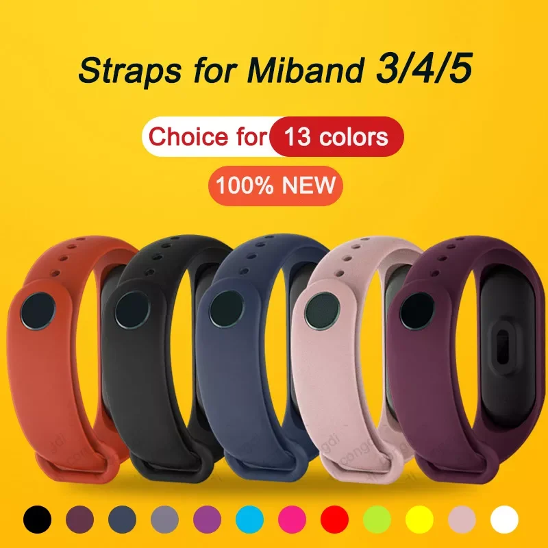 

New Fashion Strap Silicone Wrist Strap for Mi Band 3 4 5 Wriststrap Wristband for Miband 3 4 5 Bracelet for Xiaomi Mi Band 3 4 5