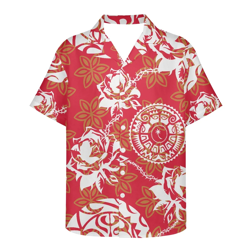 

Polynesian Tribal Hawaiian Shirts 3d Print Men Women Summer Beach Short Sleeve Blouse Fashion Men's Vocation Lapel Camisa Boys