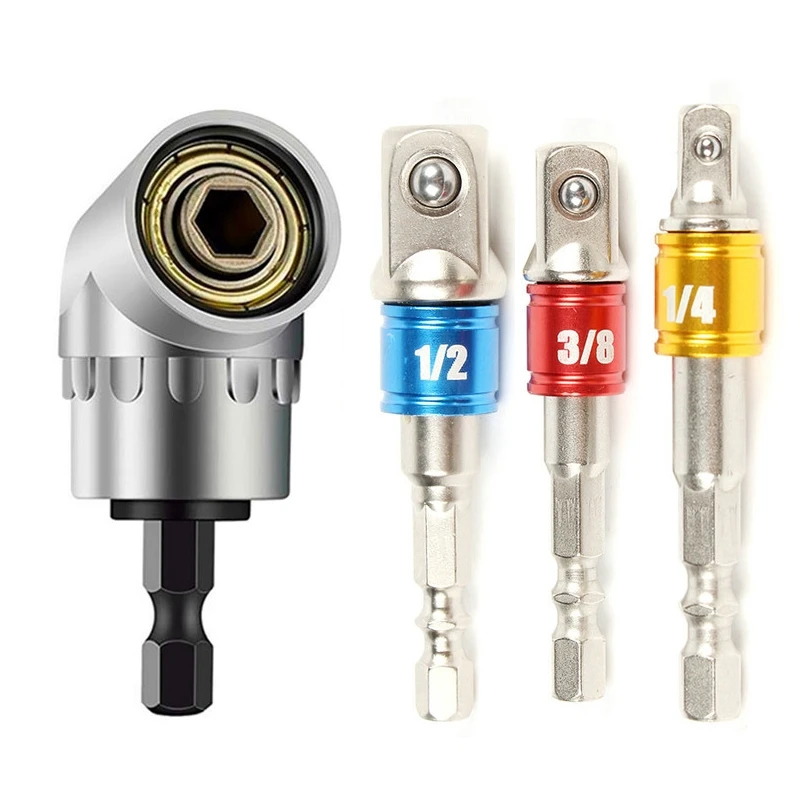 

3Pcs Socket Adapters Drill Nut Driver Extension Bars Set 1/4in 3/8in 1/2in Tools