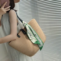 summer cotton knitted shoulder bags for women large capacity shopper bag contton rope handwoven totes women bag shopping baskets