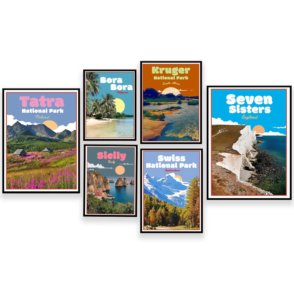 Постер для путешествий в парке полиция Бора |