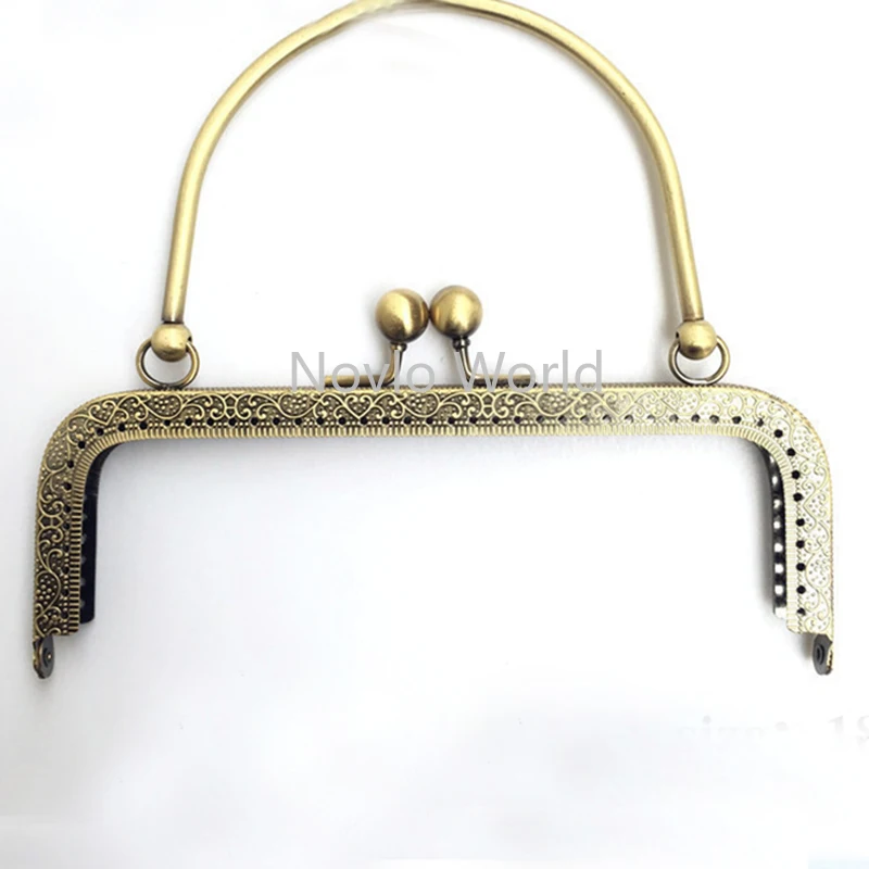 10pcs 18cm 2 colors Frame Purse Handle Coins Bags Pearl Frame Metal Kiss Clasp Lock Frame Accessories For Bag