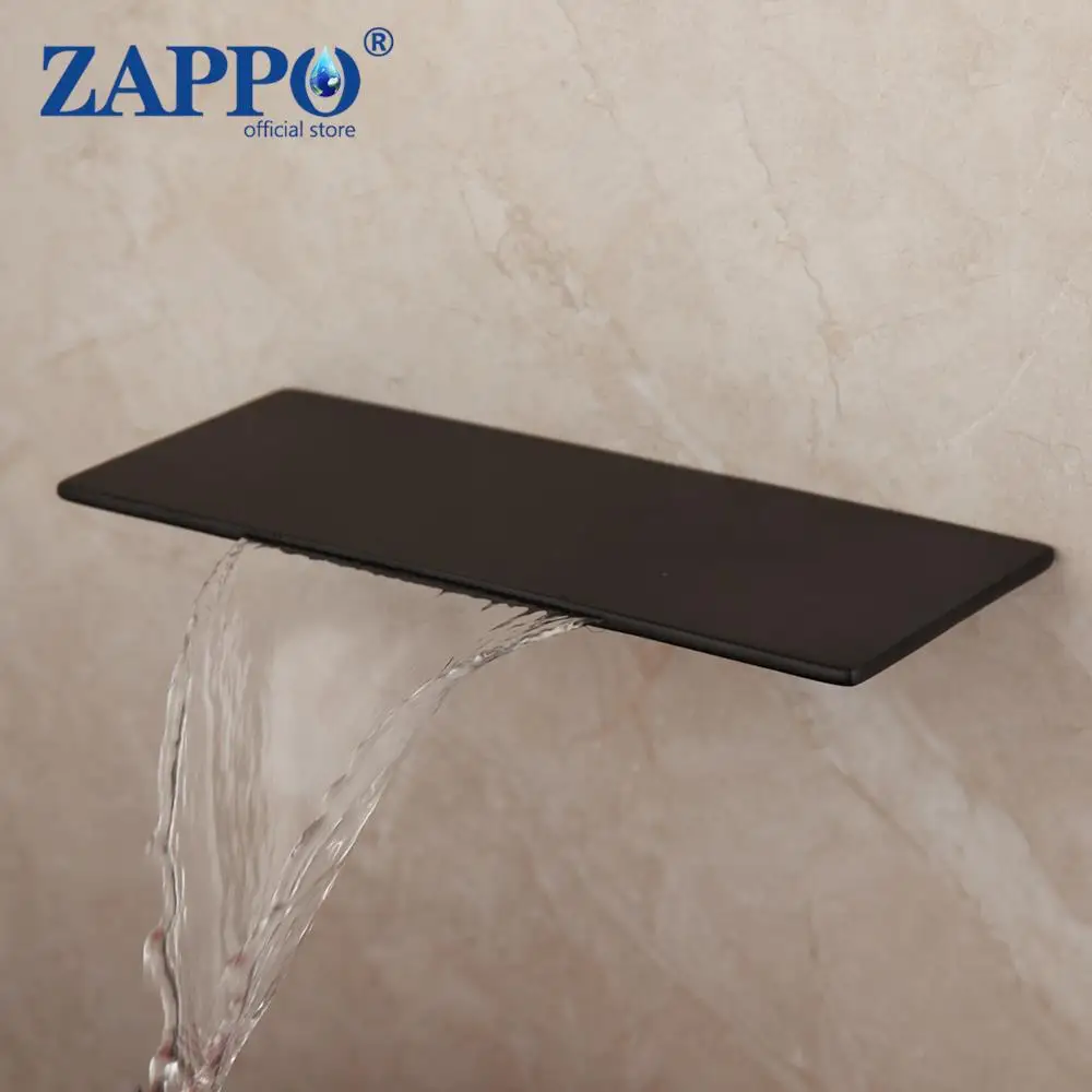 

Torayvino настенный смеситель для раковины "Водопад", матовый черный