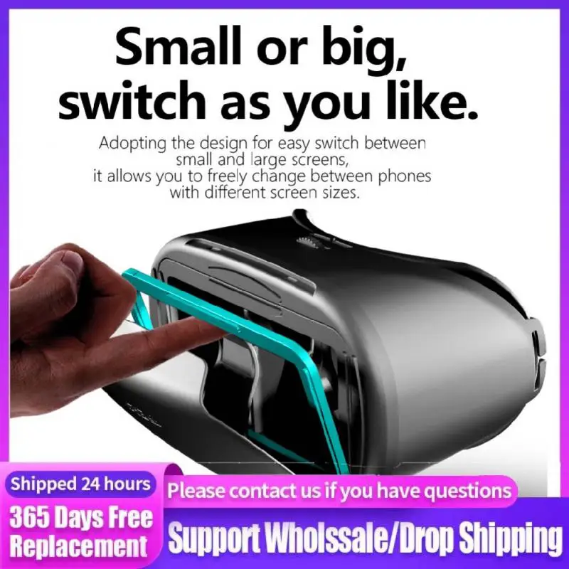 

3D VR Headset Virtual Reality Glasses Helmet For Smartphones Phone Lenses With Controllers Headphones 5 To 7 Inches