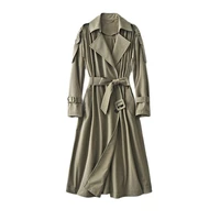 fashion design trench coat women high street belt long springautumn windbreaker women 2022 new adjustable waist