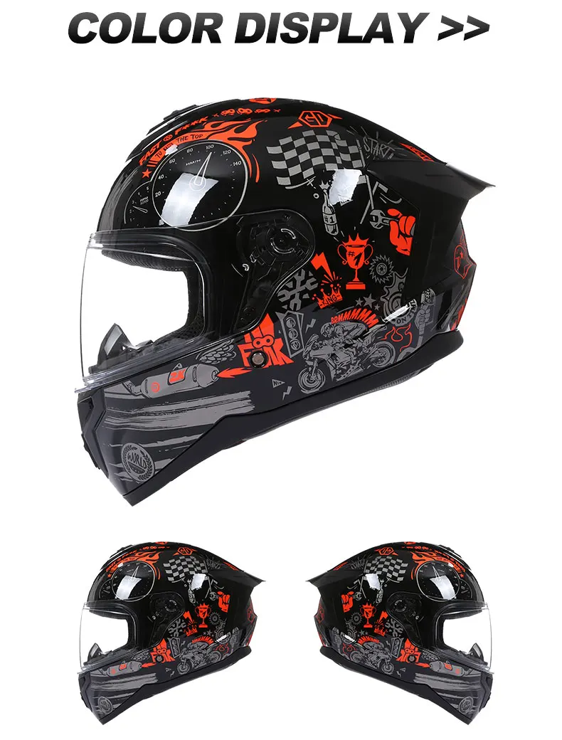 Последний мотоциклетный шлем для верховой езды анфас гоночный зимний теплый