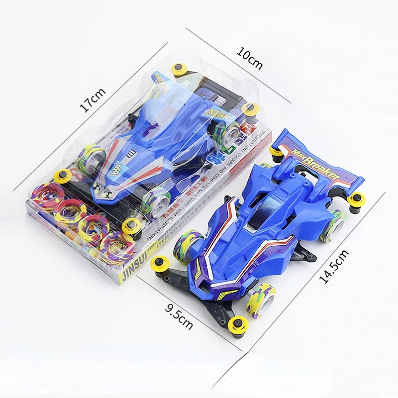 

Mini 4WD Electric Kids Toy Car Assembly Replaceable Tire Car Model Nostalgic Toy Anime Figure for children's Gift