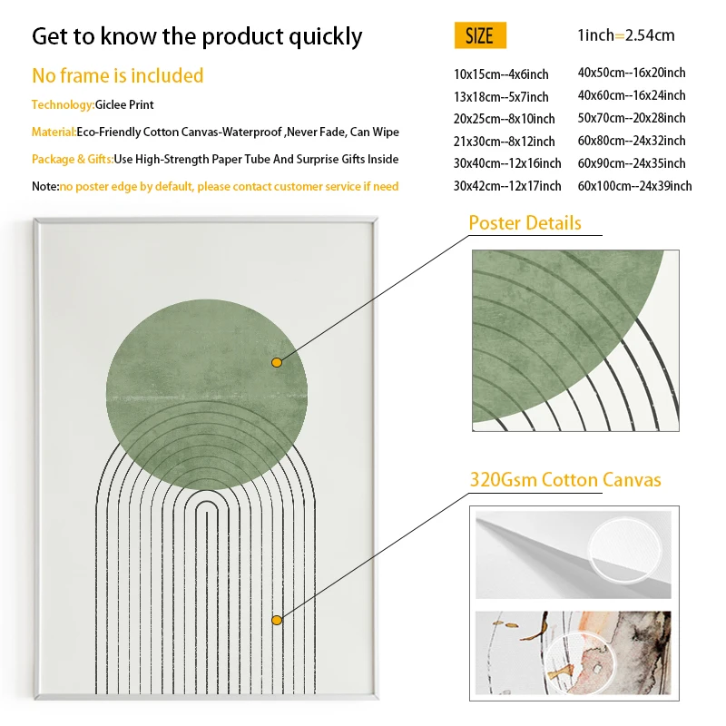 Постер на холсте NHDARC с зеленой линией абстрактная живопись настенные картины