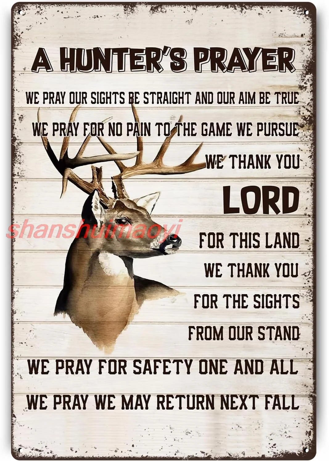 Металлическая вывеска Znzd A Hunter's Prayer Deer