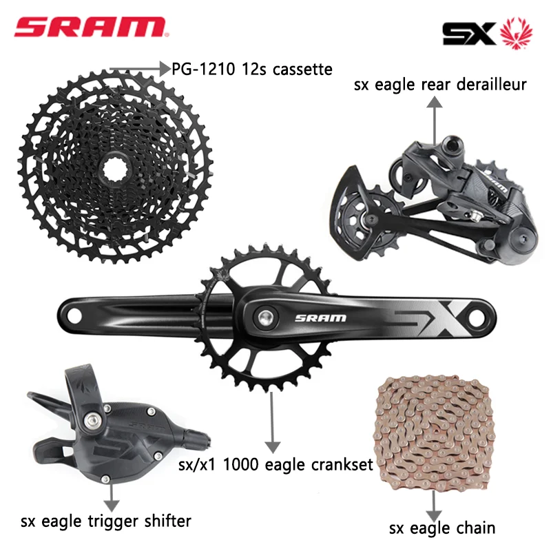 

2021 SRAM SX X1 1000 EAGLE 11-50T 12 speed Groupset Kit DUB FC Trigger Shifter Derailleur Chain Crankset with PG1210 Cassette K7