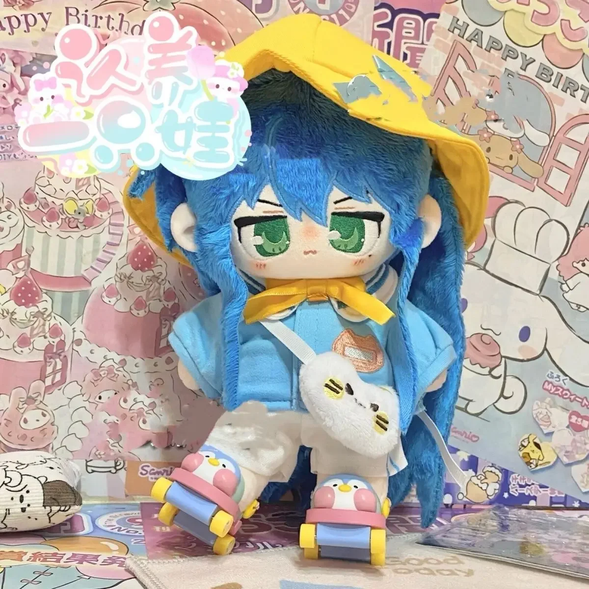 Фото Фаршированные 20 см аниме Lucky Star Kawaii Izumi Konata фигурки косплей плюшевое платье хлопковая кукла милые плюшевые игрушки подушка подарок №2