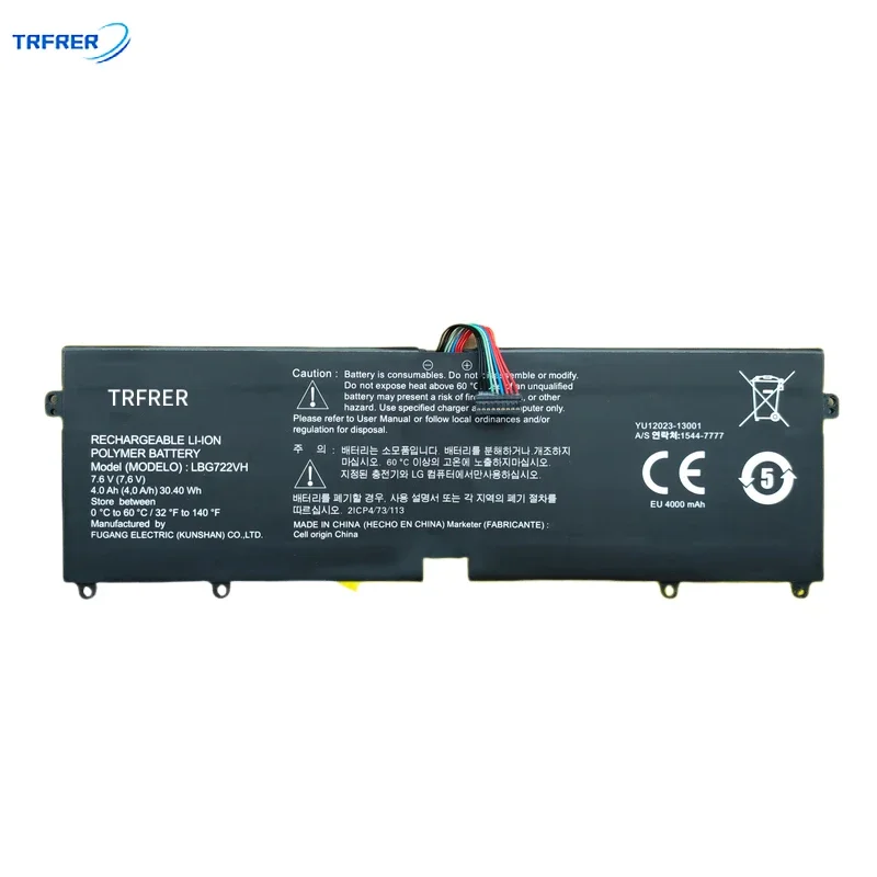 Новый оригинальный аккумулятор lbg722vh для серии Gram 13z940 13z970 14z950 15z960 15z975 lbp7221e 7 6 В 30 4