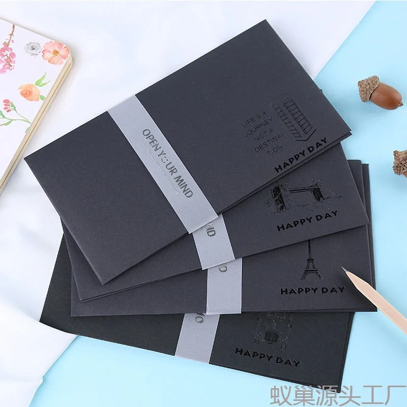 

Винтажный элегантный черный конверт с горячей штамповкой в китайском и западном стиле деловая Декоративная Сумка-конверт простая пара с надписью Love