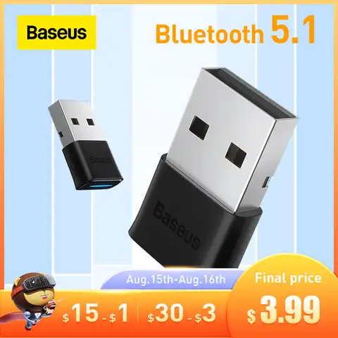 Baseus USB Bluetooth адаптер ключ 5,1 приемник передатчик для ПК динамик беспроводная мышь USB передатчик музыка аудио адаптер