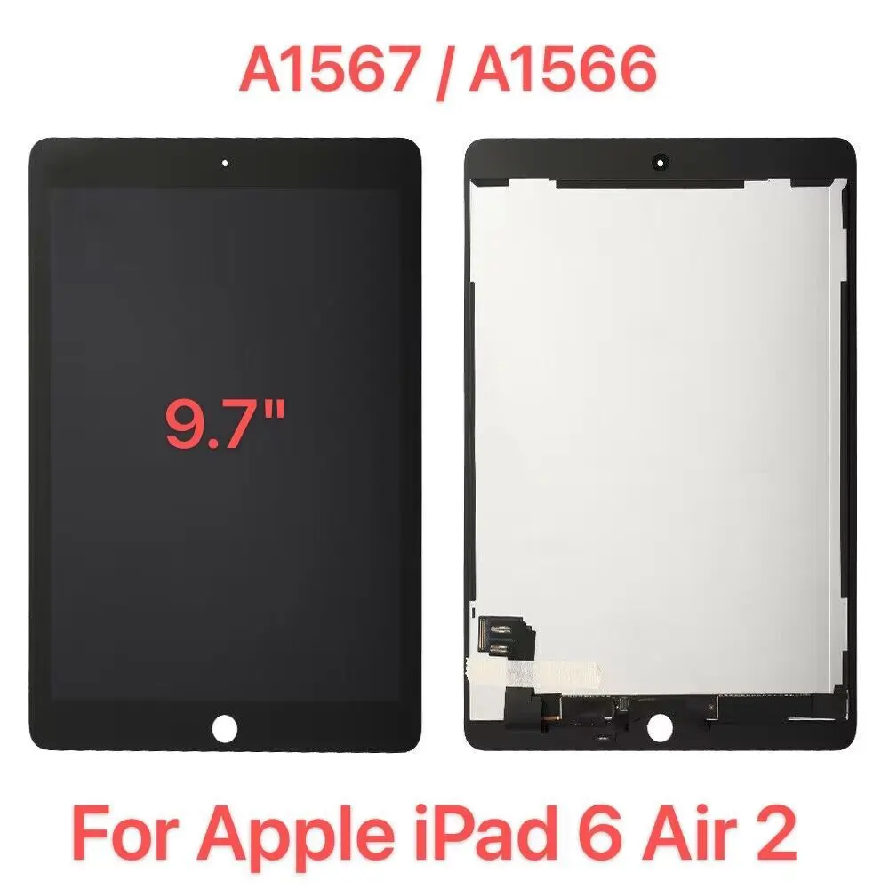 9.7" For Apple iPad 6 Air 2 A1567 A1566 LCD Display Touch Screen Digitizer Panel Assembly Replacement Part