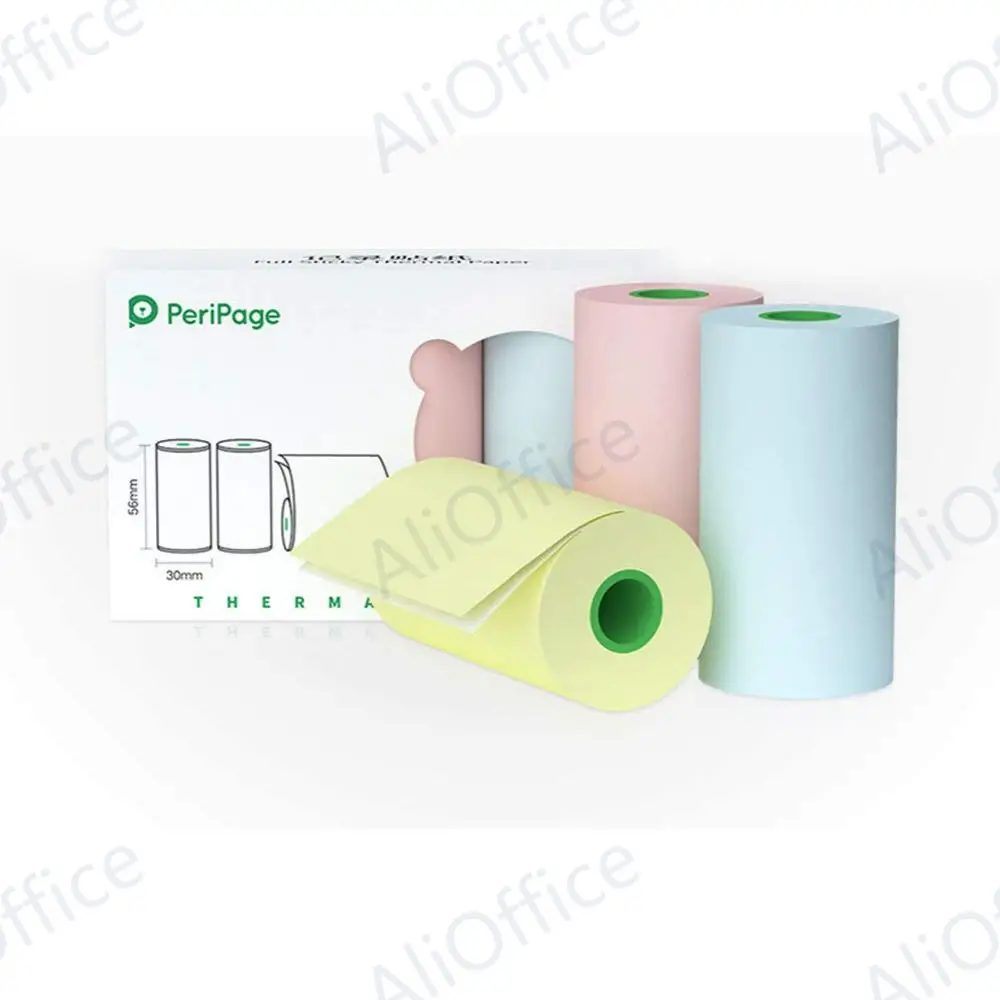 Peripage Thermal Paper colorless Mini Printer Paper Sticker Self-Adhesive Sticky Paper for A6 Printer NO BPA 3 Roll Box Pack