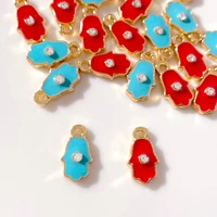 10pcs fine enamel mini hamsa charms for jewelry making fashion findings pendants earring accessories diy necklace bracelet