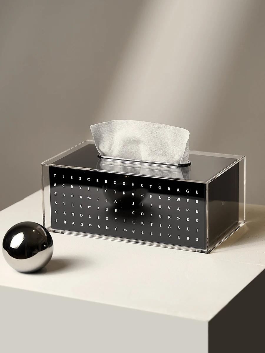 

Antique black acrylic tissue box, rectangular dining table, storage drawer box, tea table, paper towel set, living room ornament