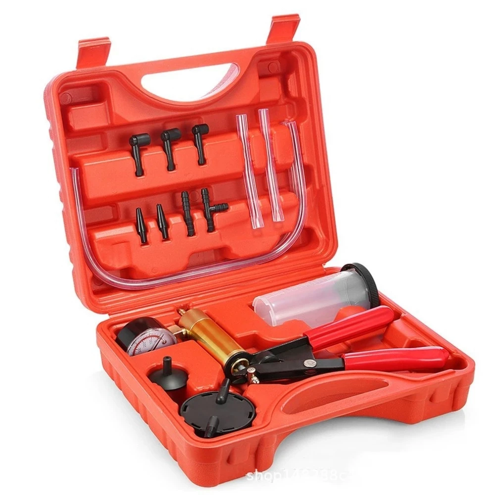 

2021NewHand Held DIY Brake Fluid Bleeder Tools Vacuum Pistol Pump Tester Kit Aluminum Pump Body Pressure Vacuum Gauge