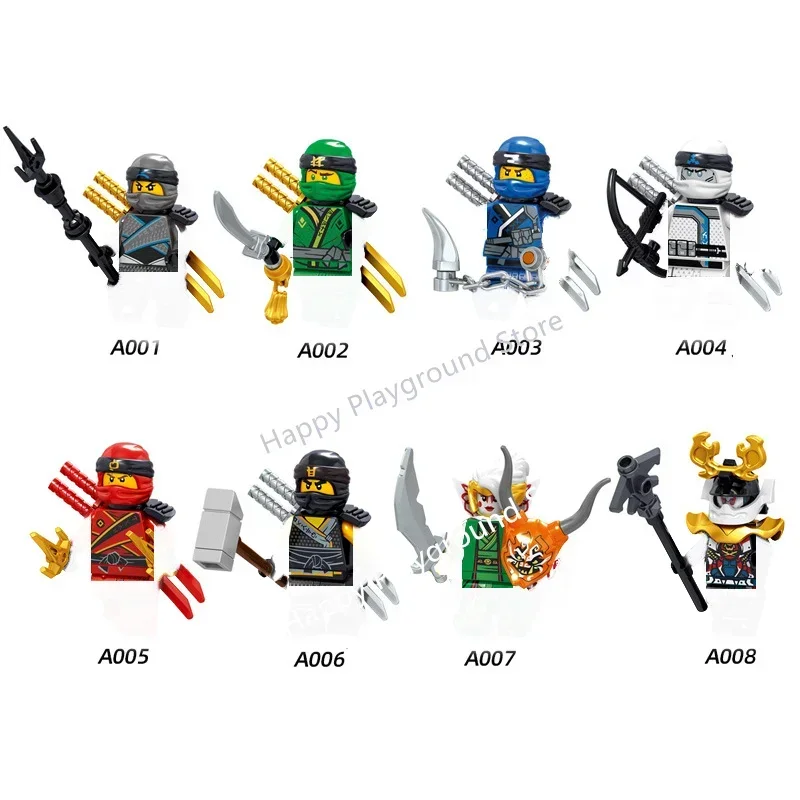 Фото A001 A032 Аниме Мультфильм ТВ Кирпичи Куклы Ниндзя Игрушка Skylor Jay Zane Lloyd Garmadon Kai Nya Строительные блоки Сборка игрушек Подарки №2