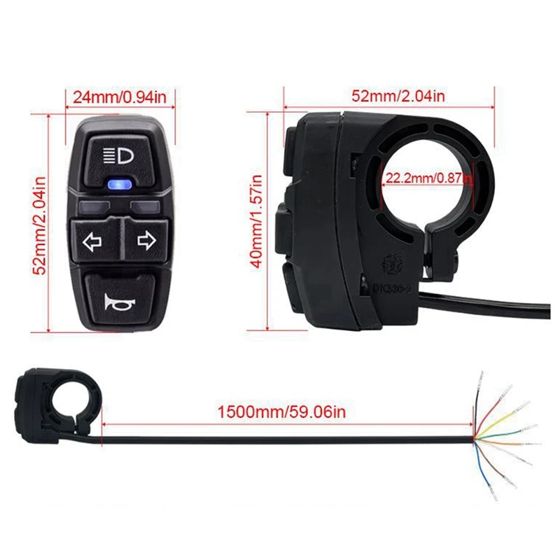 Переключатель для электровелосипеда DK336 с QD168 передняя подсветка задняя S M