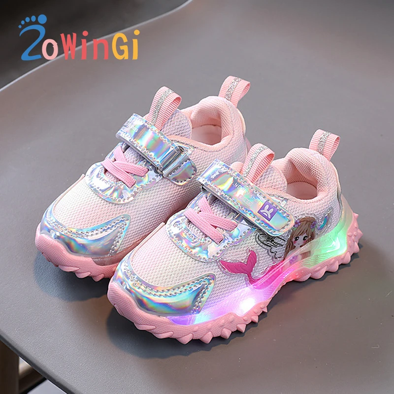 

Size 21-30 Kids Luminous Shoes Children Casual Shoes Light Up Shoes Child Girls Mesh Breathable Sneakers for Baby Toddler Shoes