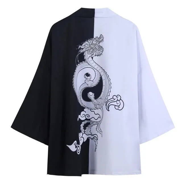 Loungewear Men Kimono Robe Chinese Thin Casual 3/4 Cardigan Lingerie Shirts Coat Bathrobe Summer New Home Clothes M-XXL