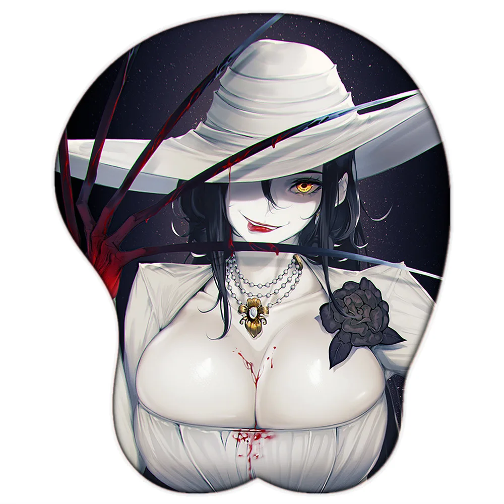 

Creative Lady Alcina Dimitrescu Sexy Big Breast Mouse Pad Gaming Anime 3D Oppai Silicon with Wrist Kawaii Large Table Mat