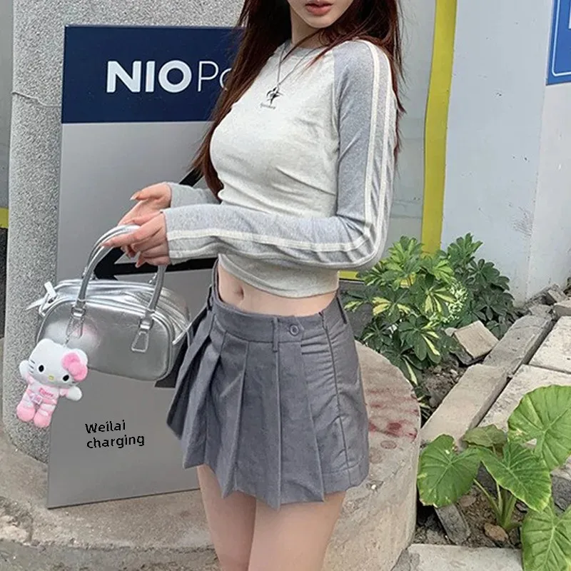 Женская милая пряная футболка реглан с длинным рукавом модная весенне-осенняя